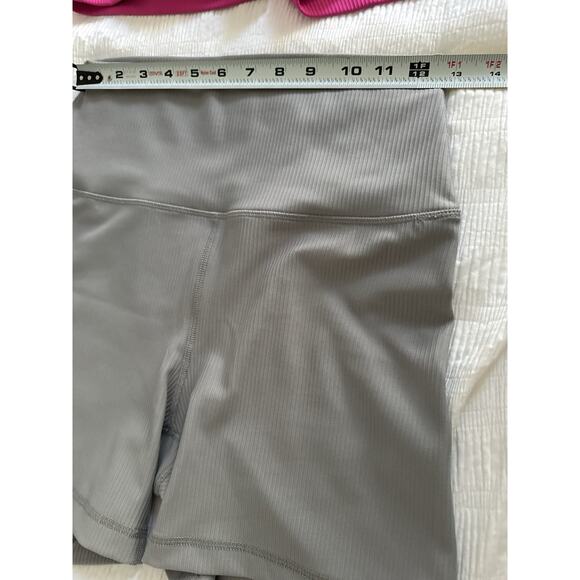 Lot of 2 Biker Shorts Pink Gray 90 Degree Reflex Rib Interlink Everyday 5" Large - Picture 7 of 11